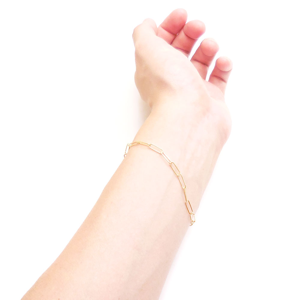 シルバーブレスレット：クリップチェーン