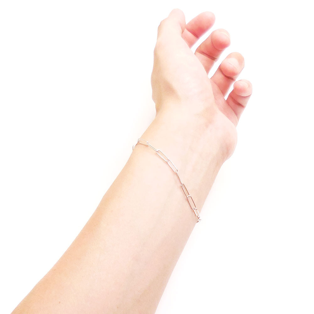 シルバーブレスレット：クリップチェーン