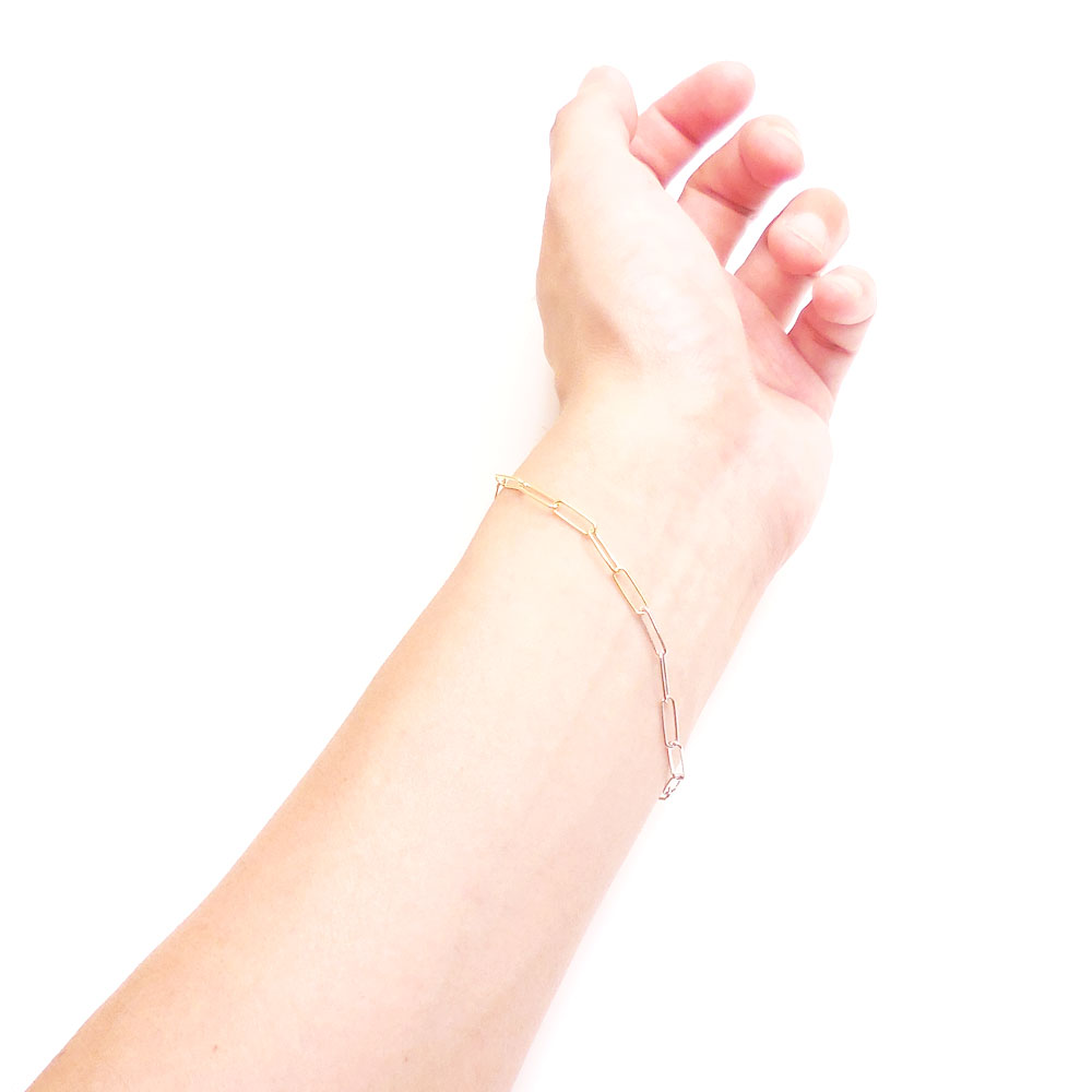 シルバーブレスレット：クリップチェーン