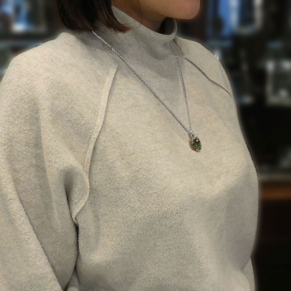 馬蹄・クローバー・てんとう虫のシルバーネックレス