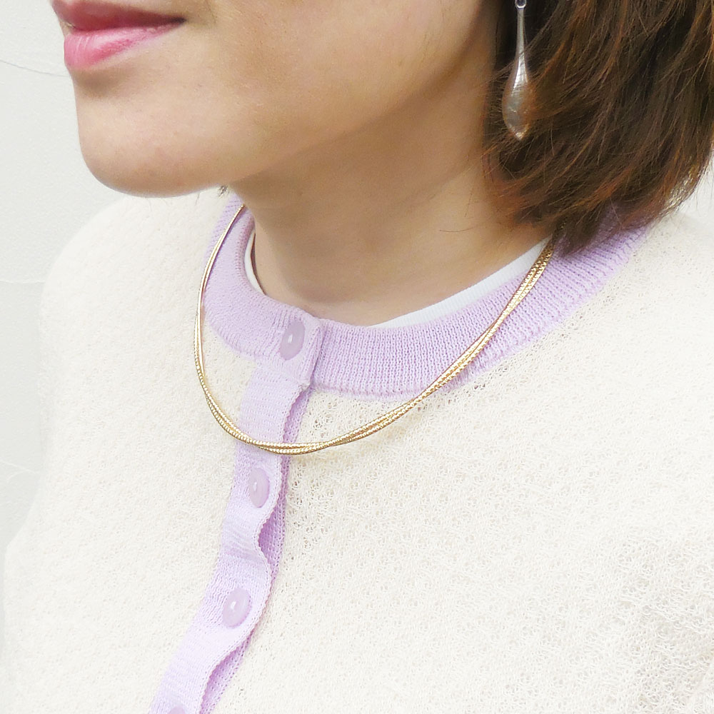 シルバーオメガネックレス：2連ツイスト