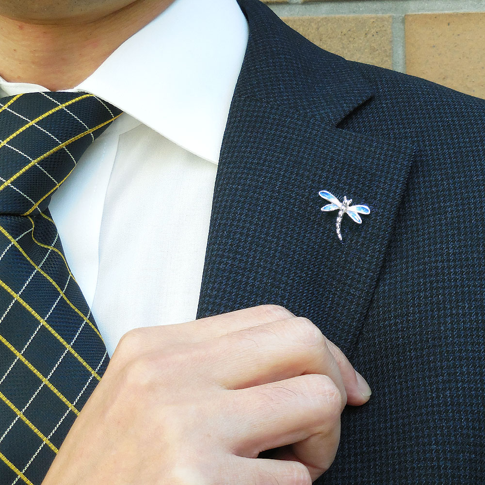 とんぼのシルバーピンブローチ