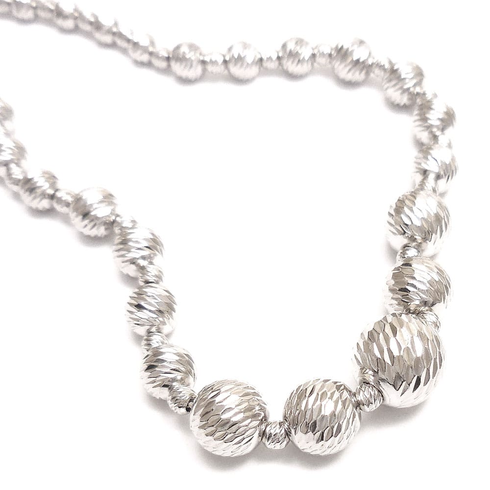 シルバー：カットボールネックレス