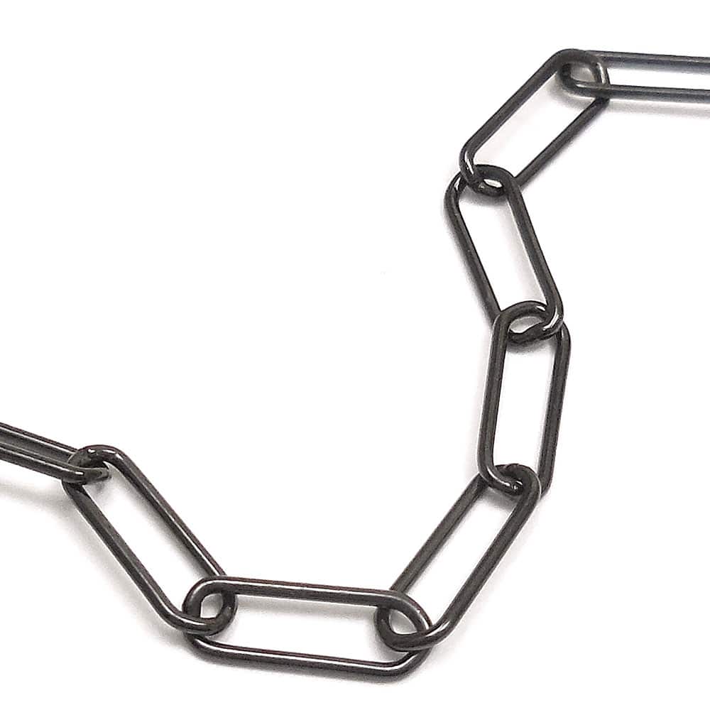 シルバーネックレス：クリップチェーン：ブラックルテニウムメッキ