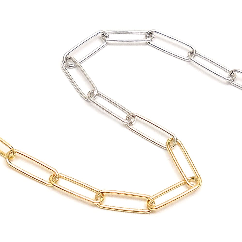 シルバーブレスレット：クリップチェーン