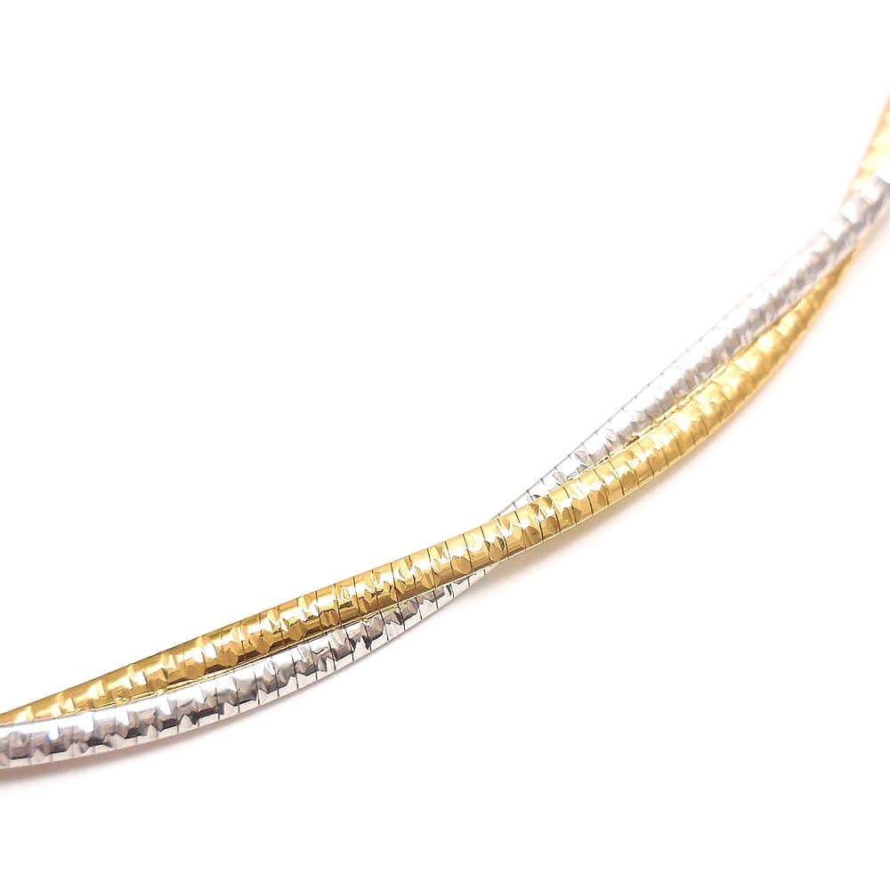 シルバーオメガネックレス：2連ツイスト