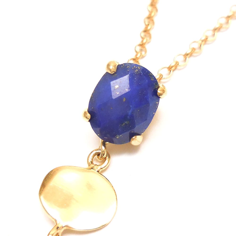 2つの石が揺れるダングル・ペンダント