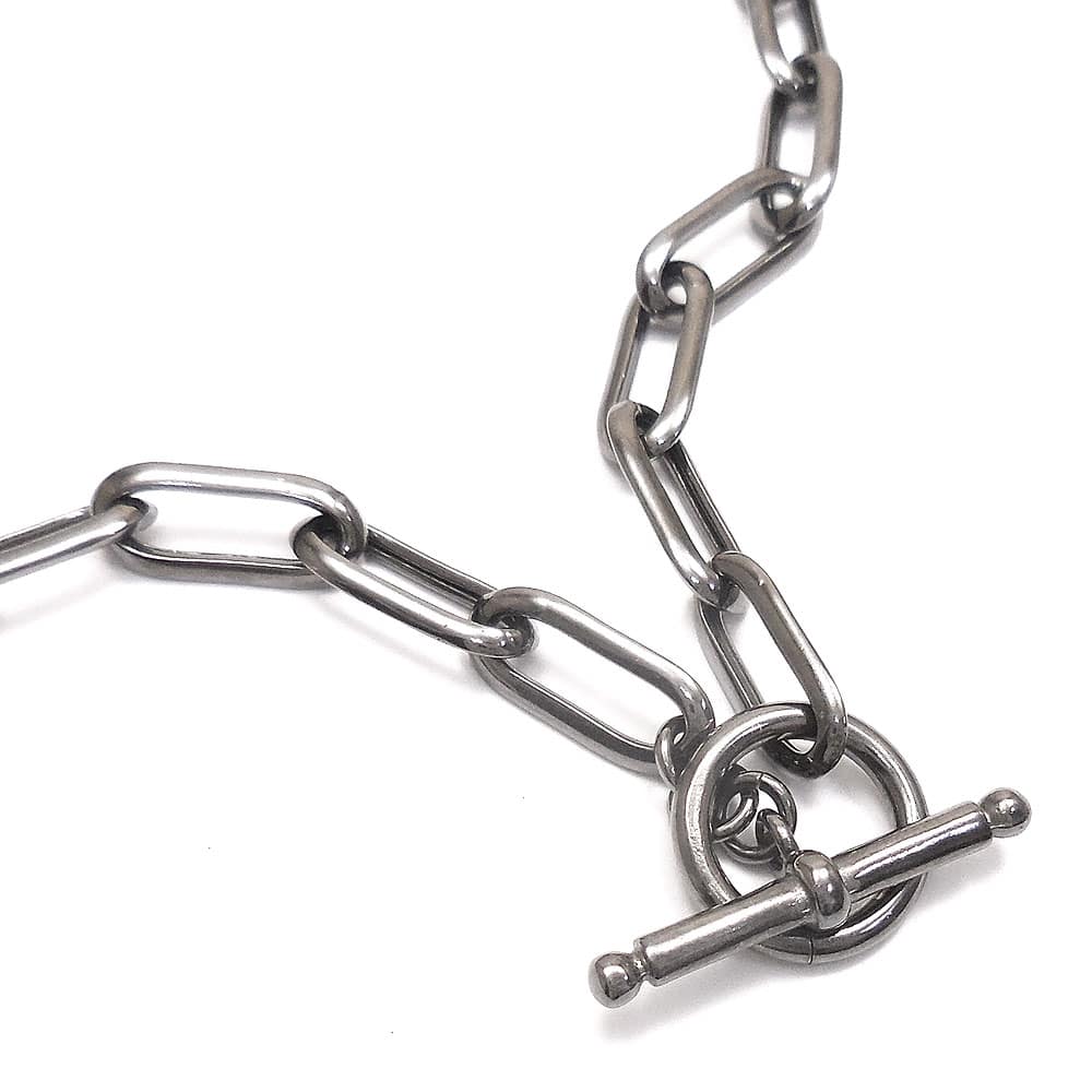 シルバーネックレス：マンテル：ブラックルテニウムメッキ