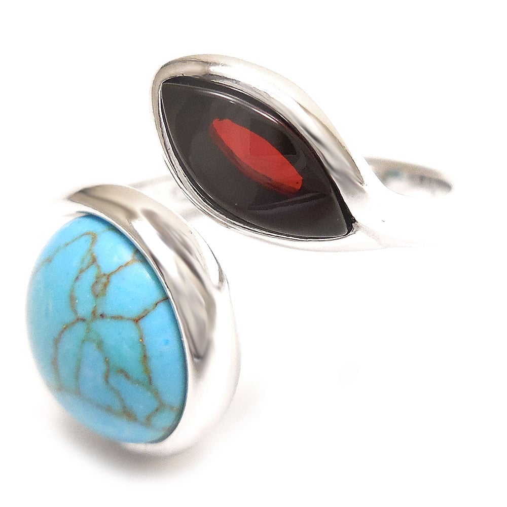 シルバーリング：琥珀・ターコイズ