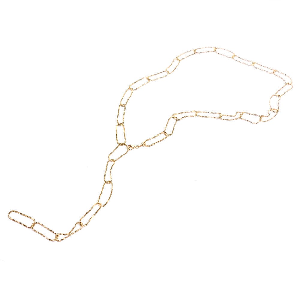 シルバーロングネックレス：ソフトチェーン