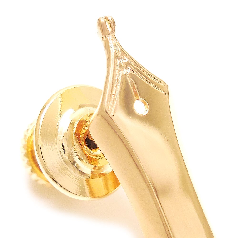 万年筆ペン先のシルバーピンブローチ