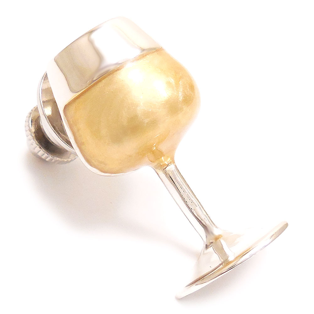 サツルノ：白ワインのシルバーピンブローチ