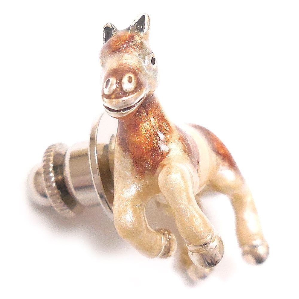馬のシルバーピンブローチ