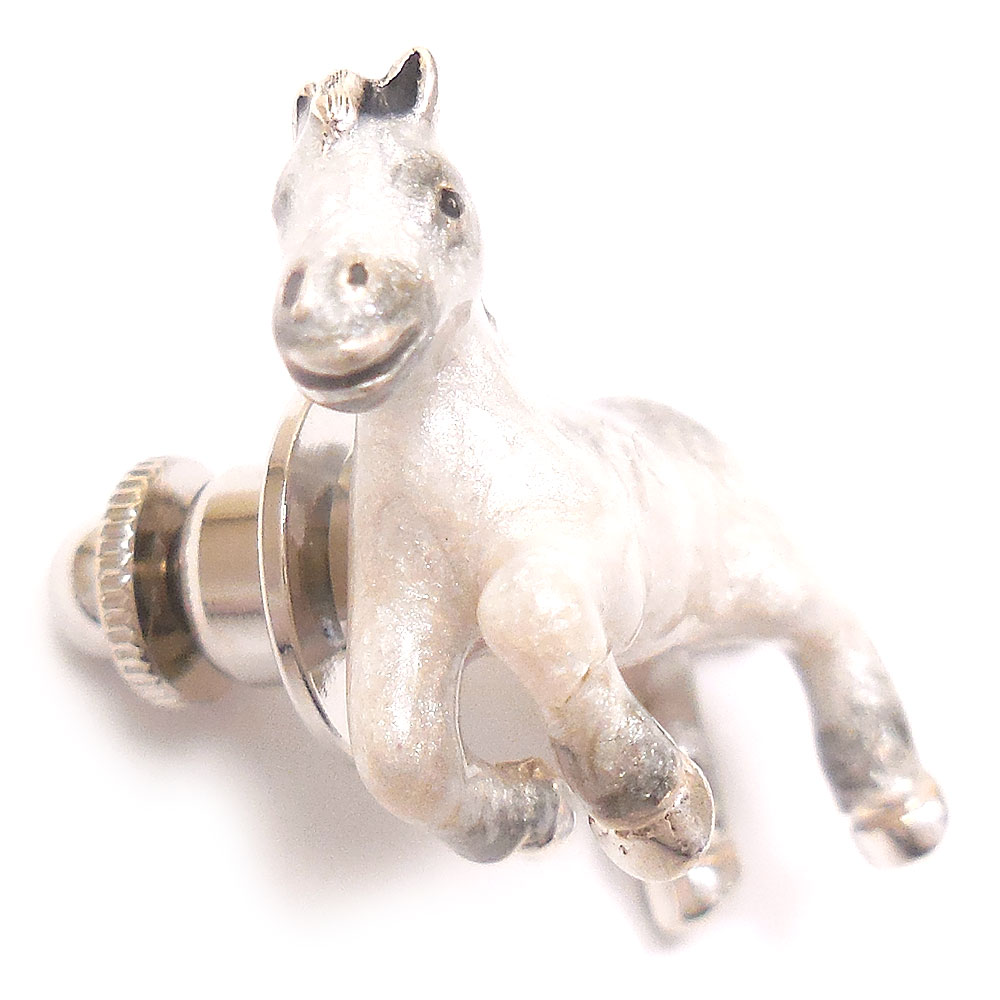 馬のシルバーピンブローチ