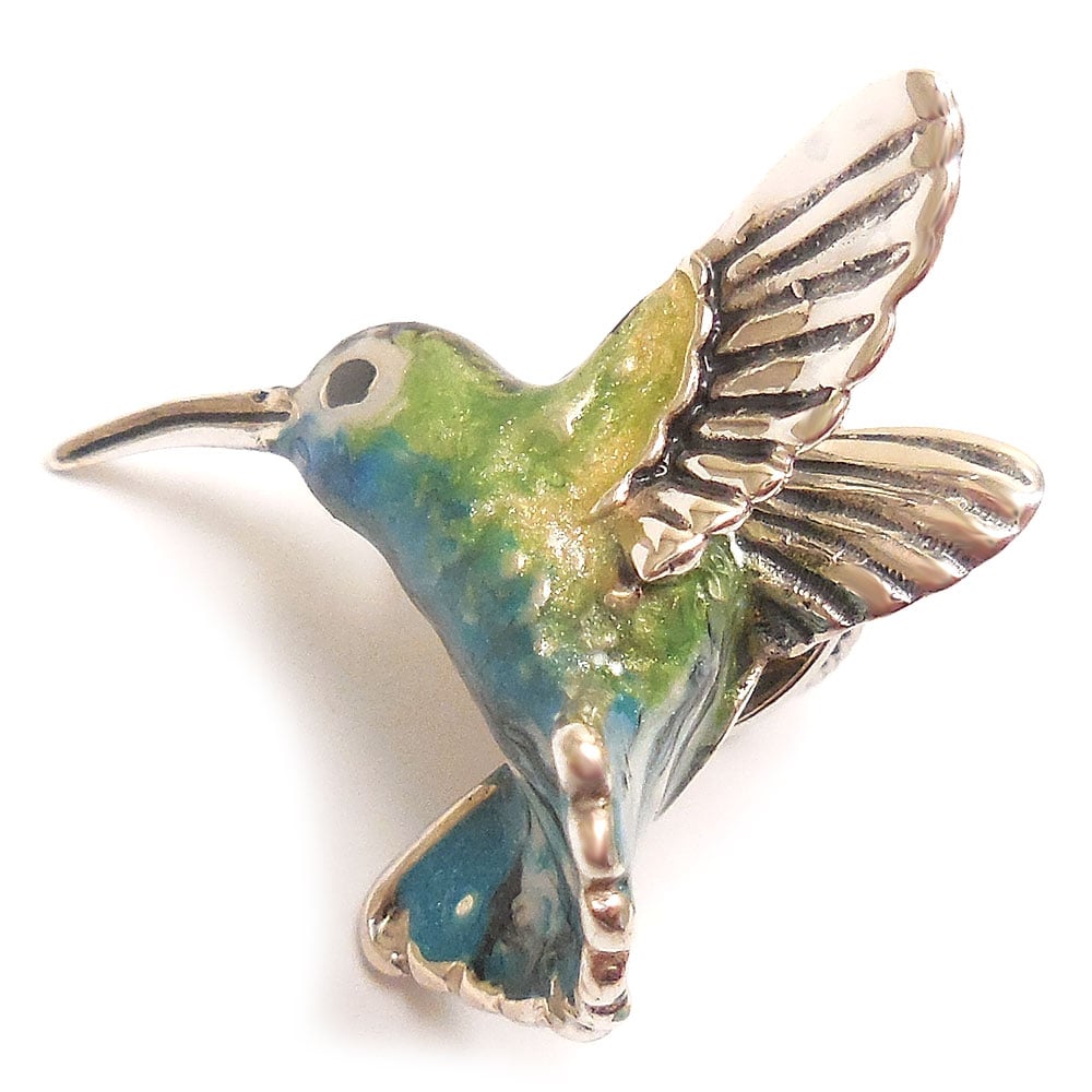 ハミングバードのシルバーピンブローチ
