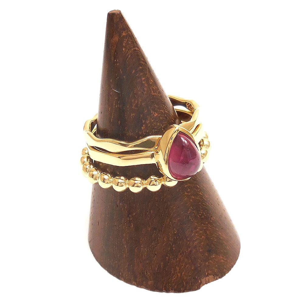 シルバースタックリング：ルビー