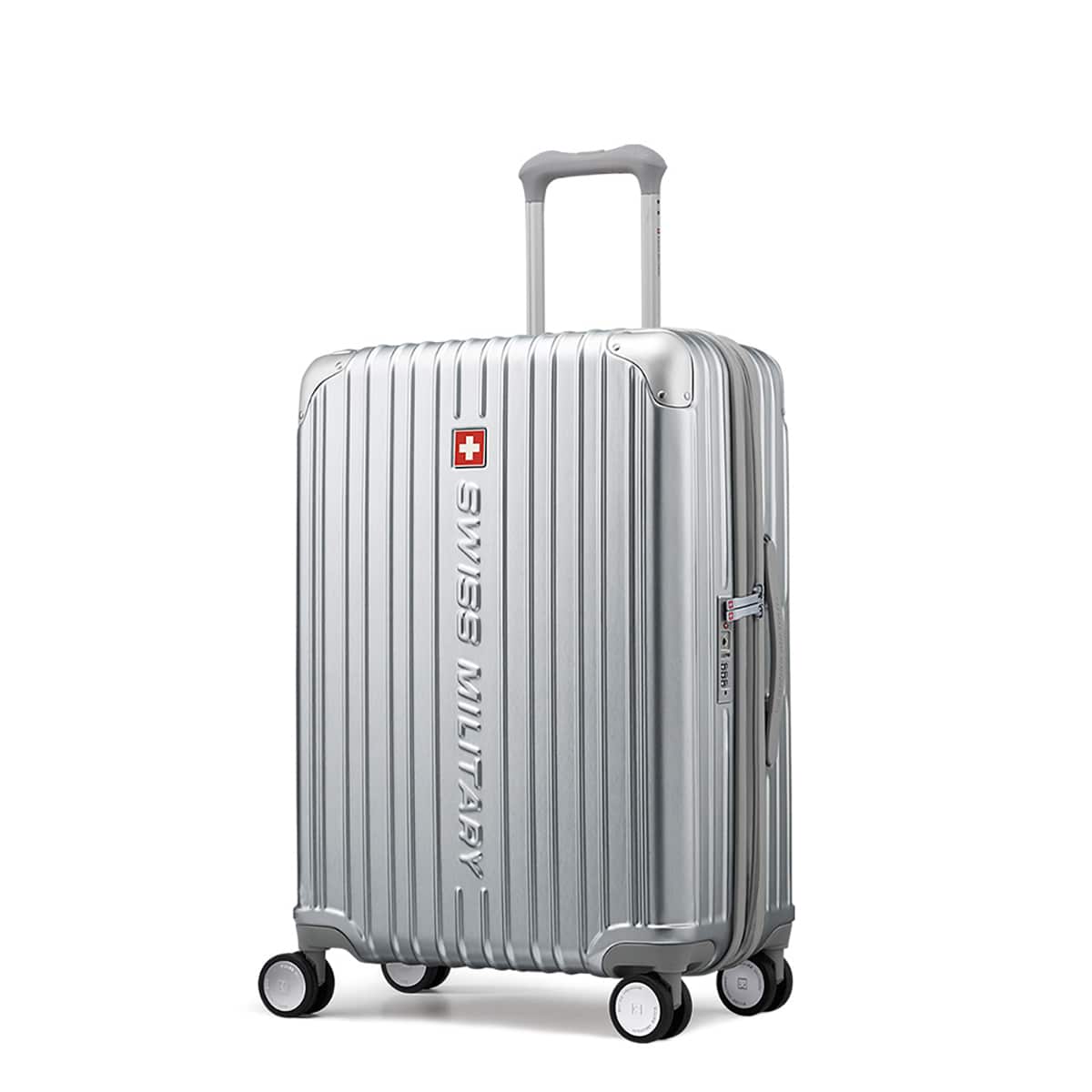 スーツケース Mサイズ 4～6泊 66cm 73L TSAロック カバー/ネームタグ付 CYGNUS(シグナス) メタリックシルバー SM-A824  SILVER ダブルホイール