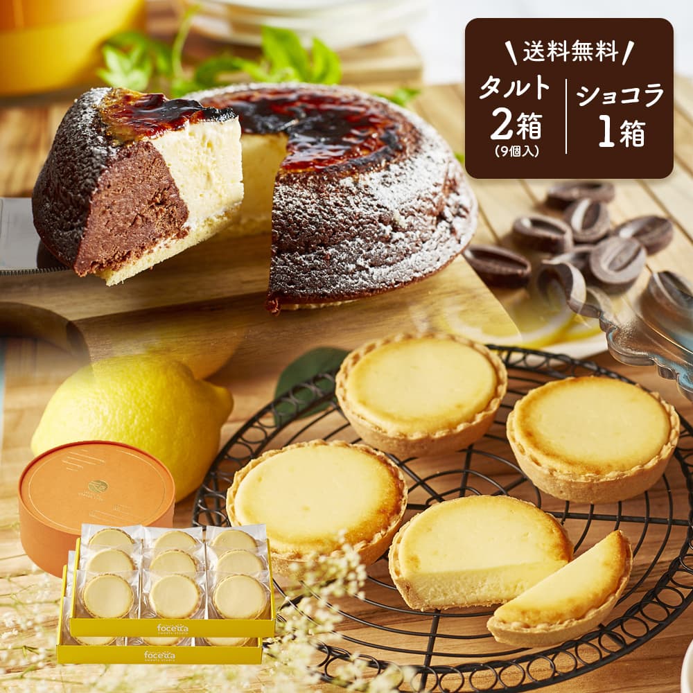 タルトフロマージュ9個入×2と天空のチーズケーキショコラ１箱のセット