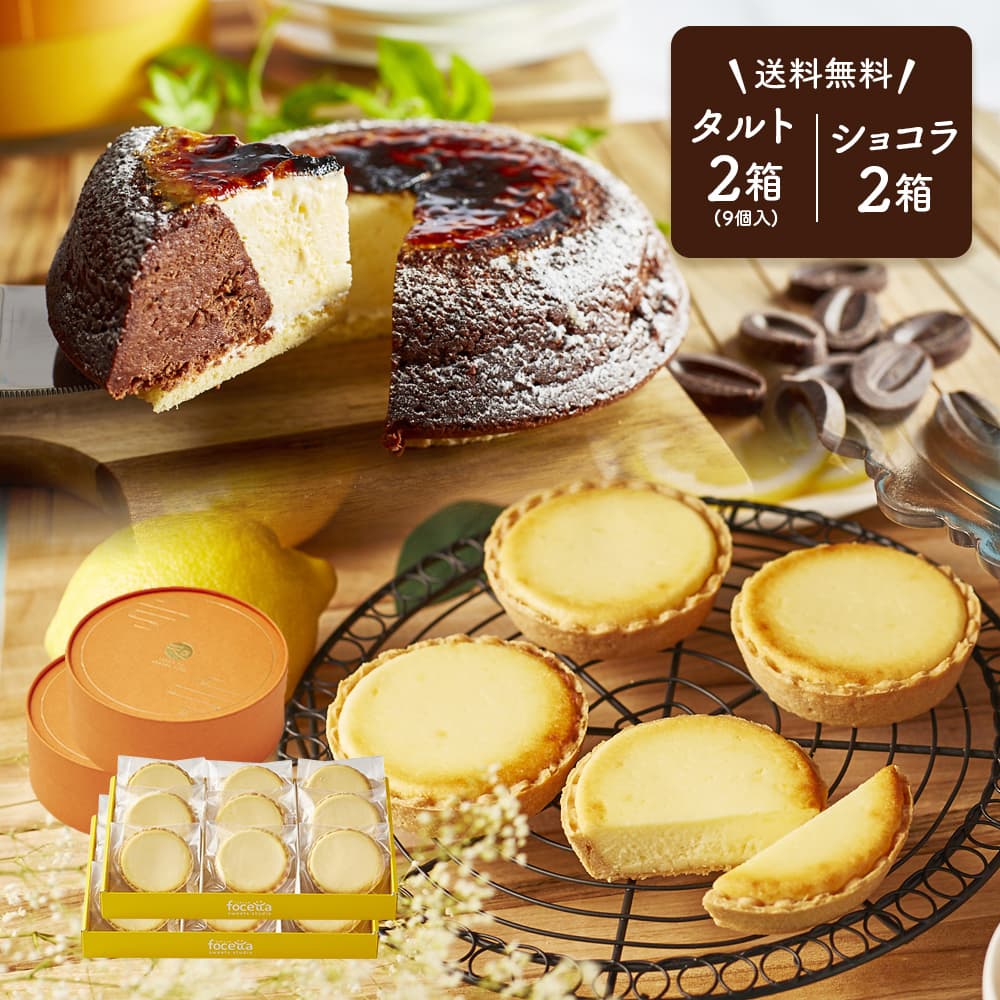 タルトフロマージュ9個入×2と天空のチーズケーキ ショコラ２箱のセット
