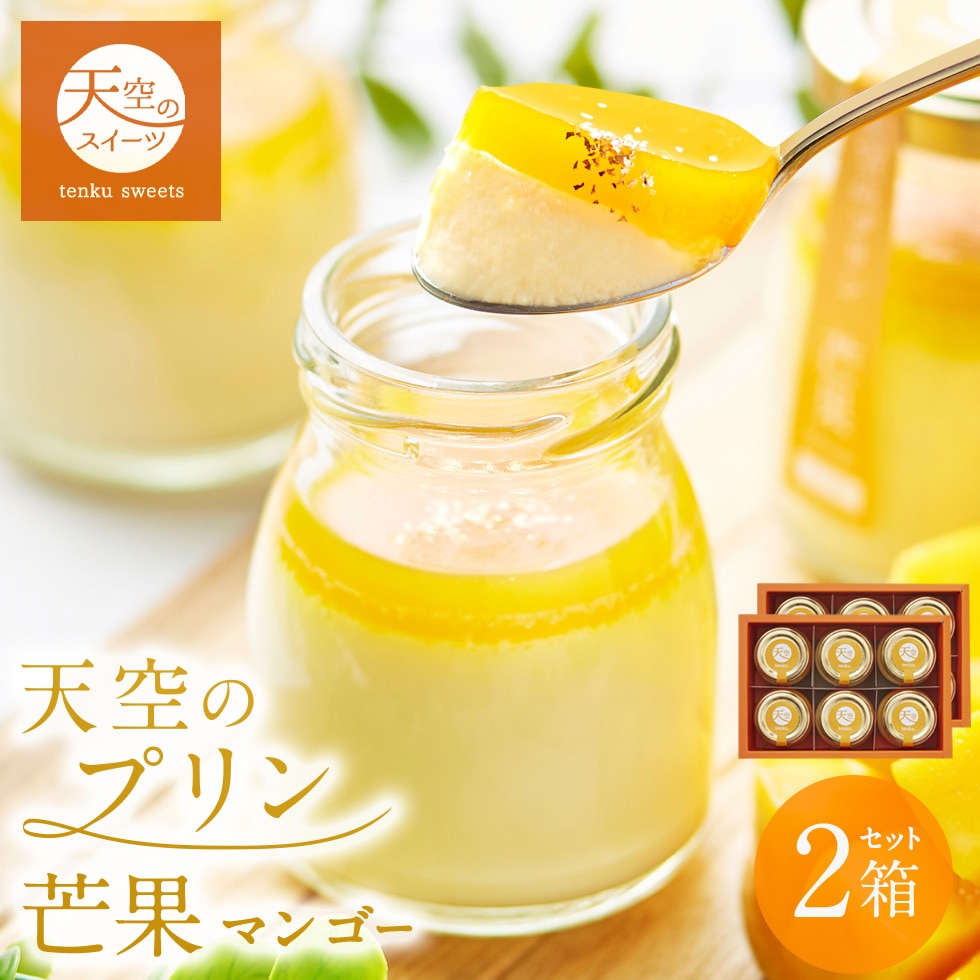クリスマス お歳暮 ギフト 天空のプリン 芒果 マンゴー 6個 2箱セット ギフト スイーツ 最高級 洋菓子 贈り物 誕生日 お礼 記念日 送料無料 お祝い プレゼント
