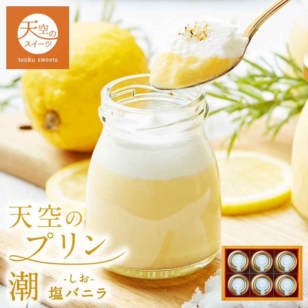 クリスマス お歳暮 ギフト 天空のプリン 潮 塩バニラ 6個 ギフト スイーツ 最高級 洋菓子 贈り物 誕生日 お礼 記念日 送料無料 お祝い プレゼント