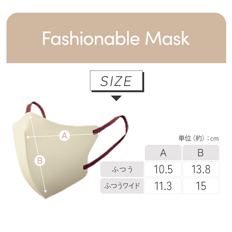 10枚】FASHIONABLE MASK 立体 ふつうサイズ 10枚入 RN-FA10SW
