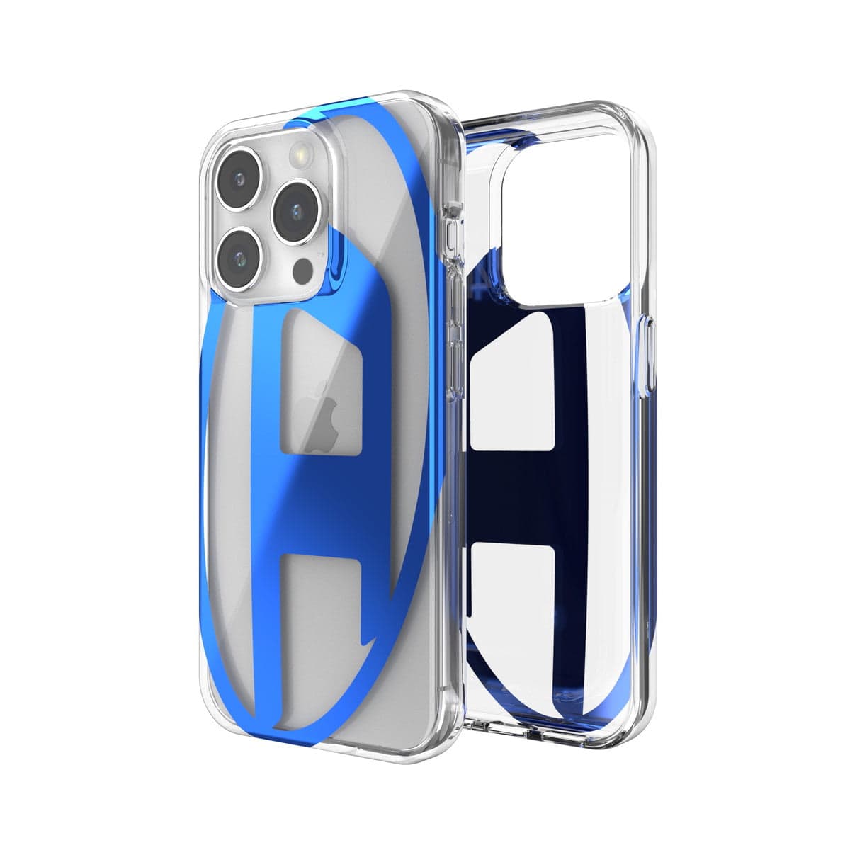 【むらそら】diesel オーバルD iPhone15 pro ケース DIESEL iPhone15Proケース Oval D Clear ブルーメタリック