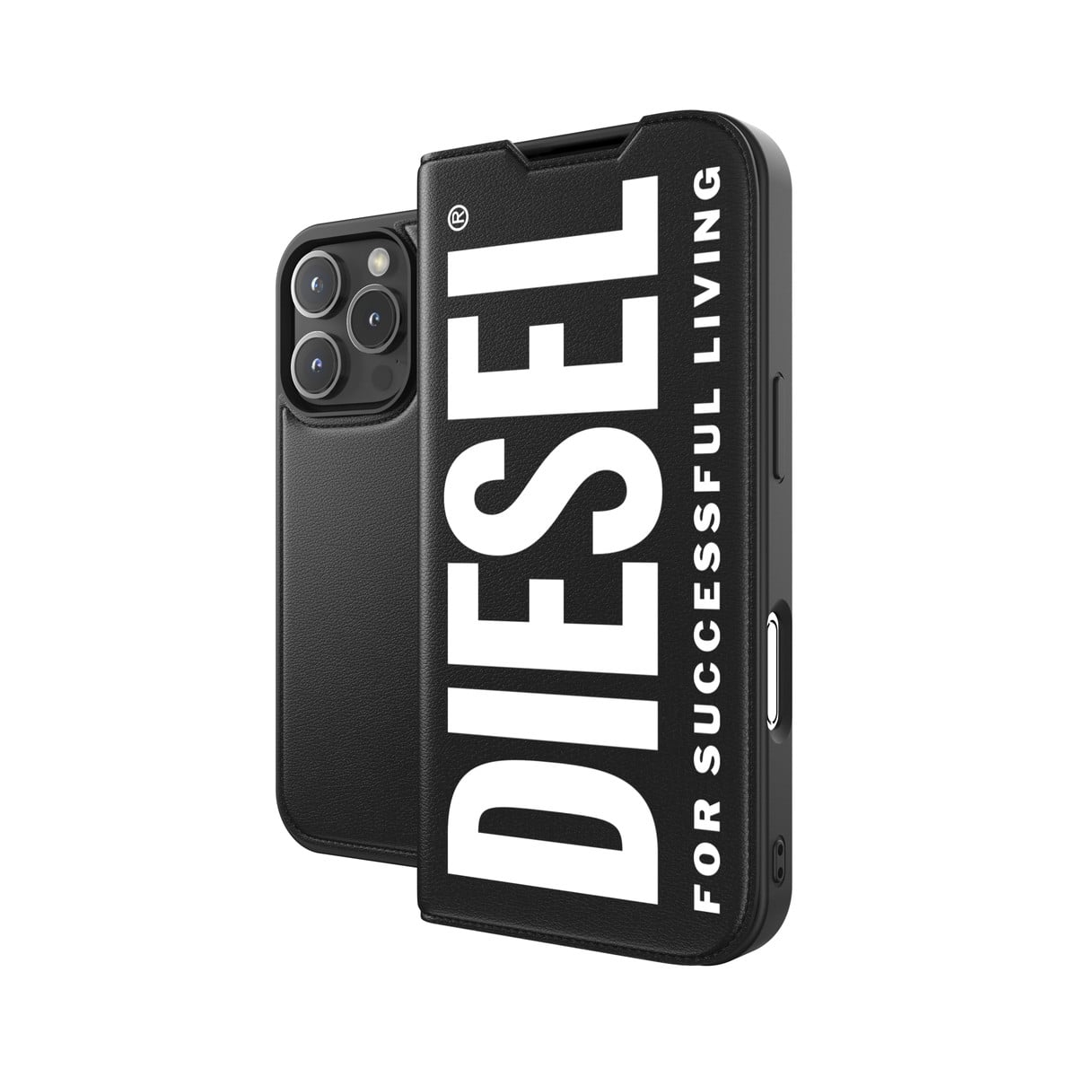 DIESEL グラフィックスナップケース iPhone 16 Pro iPhone 16 Proケース Booklet MagSafe ブラック