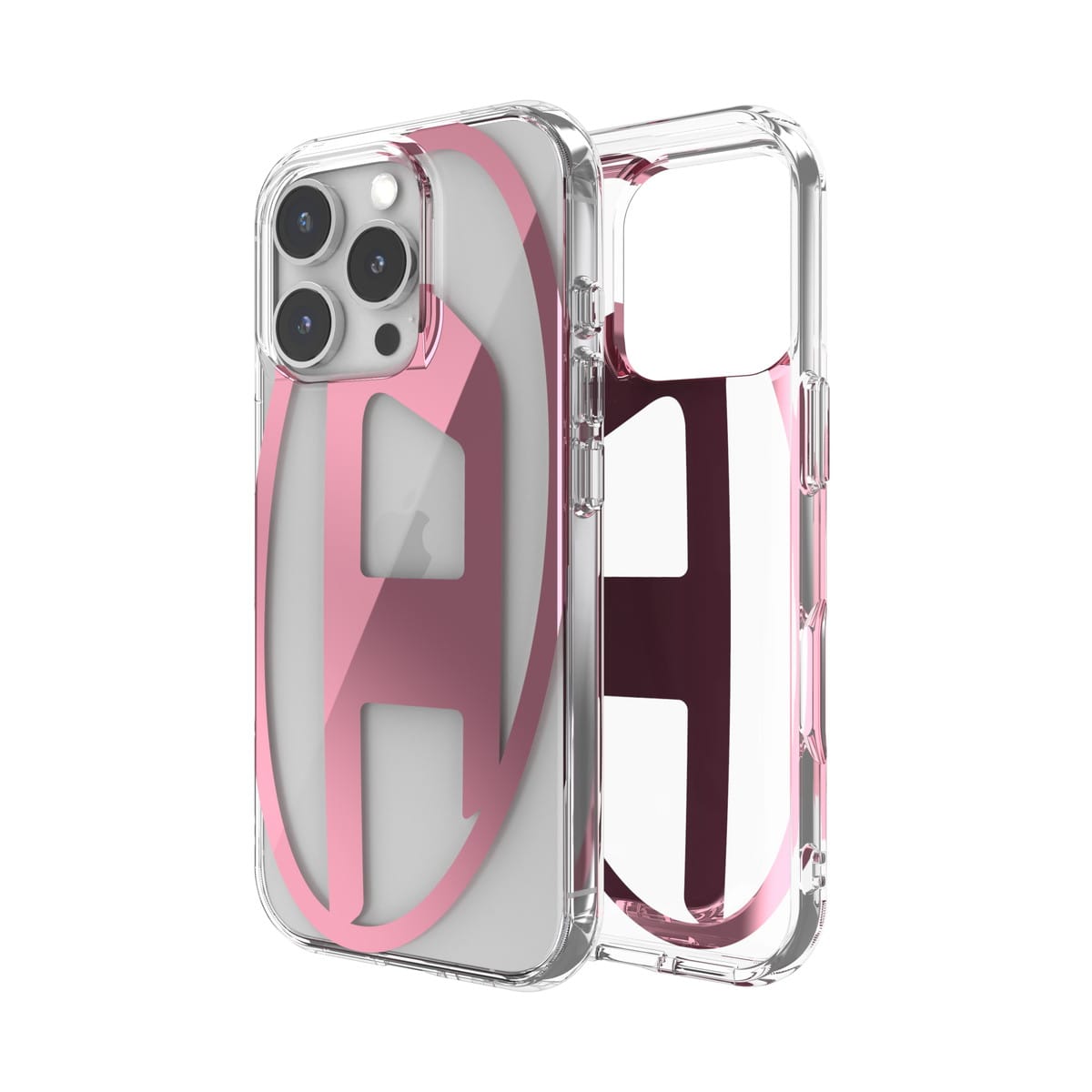 DIESEL iPhone16Proケース Oval D Mirror Clear クリア iPhone 16 Proケース Oval D Mirror Clear クリア/ピンク