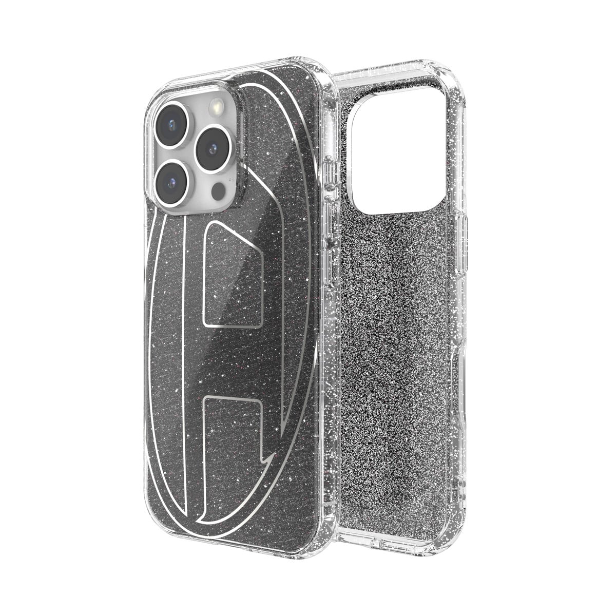 DIESEL ディーゼル Oval D Glitterケース iPhone16Pro iPhone 16 Proケース Oval D Glitter シルバー