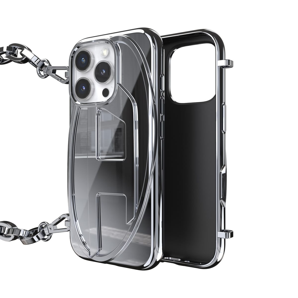 DIESEL[ディーゼル] iPhone 16 Pro Case Oval D GLOSSY CHAIN