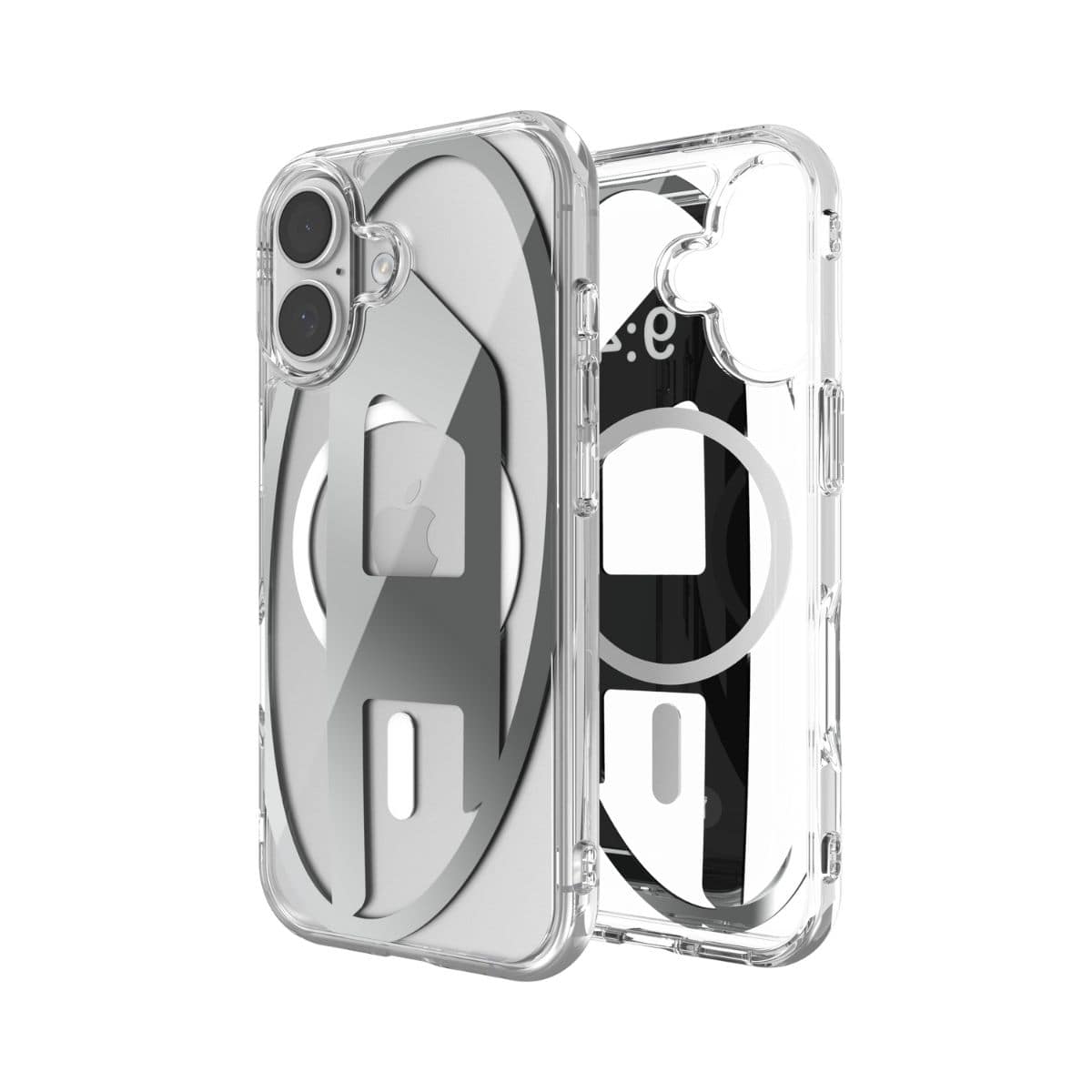 DIESEL[ディーゼル] iPhone 17 スマホケース スマホカバー Oval D Metallic Magsafe ミラー クリア/シルバー