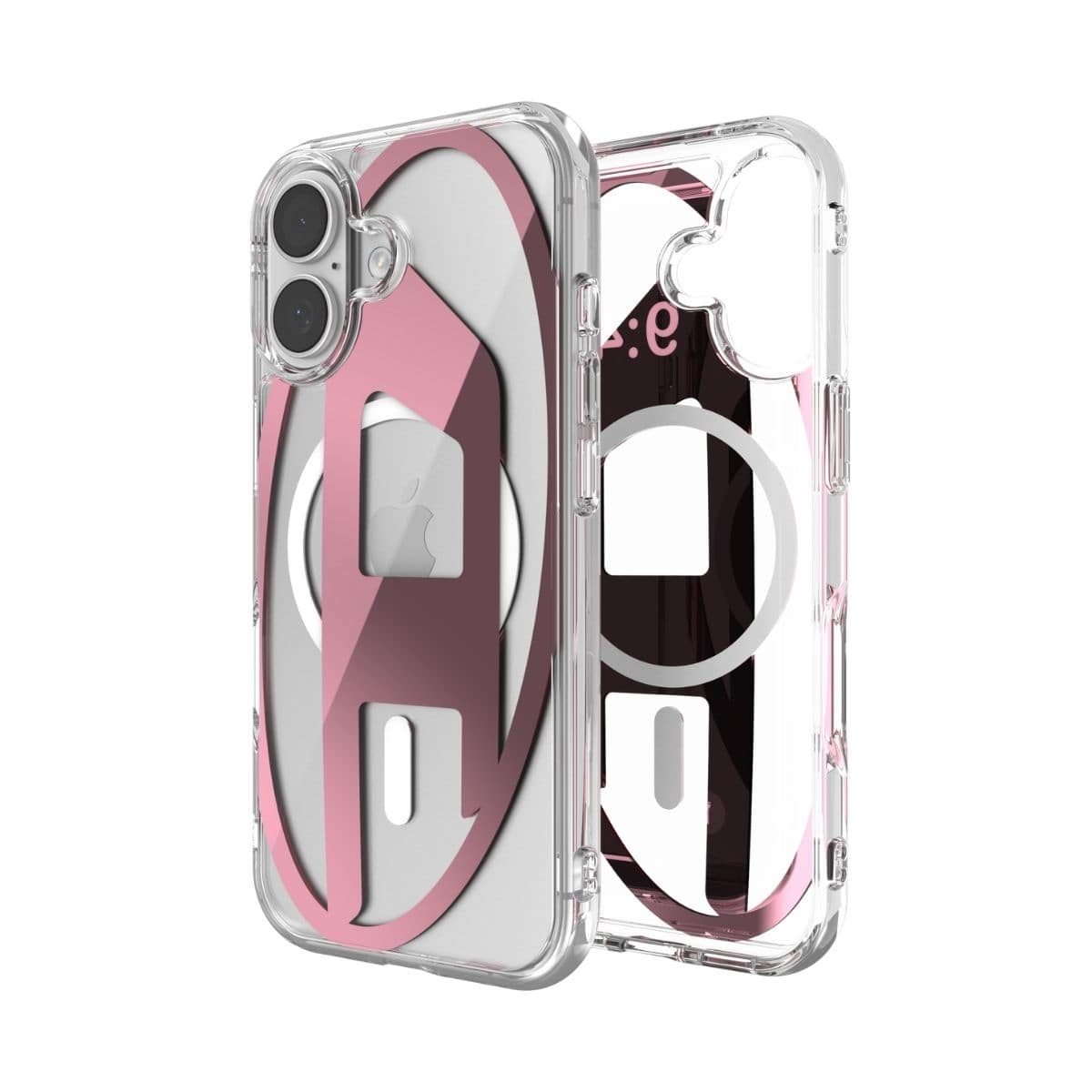 DIESEL[ディーゼル] iPhone 17 スマホケース スマホカバー Oval D Metallic Magsafe ミラー クリア/ピンク