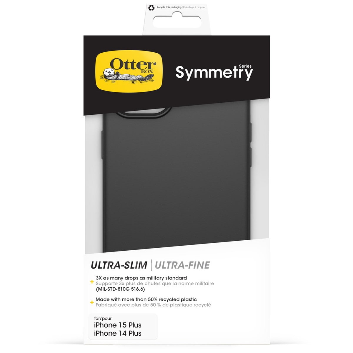 iPhone 15 Plus ケース Symmetry 耐衝撃 MILスペック ブラック 77-92626 OtterBox オッターボックス ≪特価！≫ (77-92626)