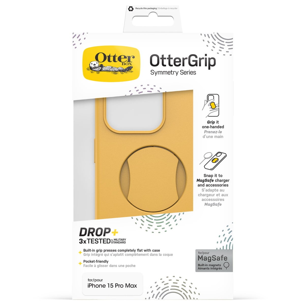iPhone 15 Pro Max ケース OtterGrip Symmetry 耐衝撃 MILスペック グリップ付 MagSafe アスペングリーム 77-93184 OtterBox オッターボックス ≪特価！≫ (77-93184)