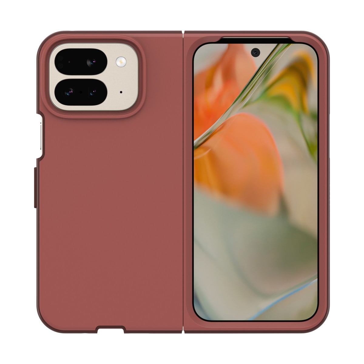 GooglePixel9ProFoldケース Thin Flex 耐衝撃 レッドクレイ
