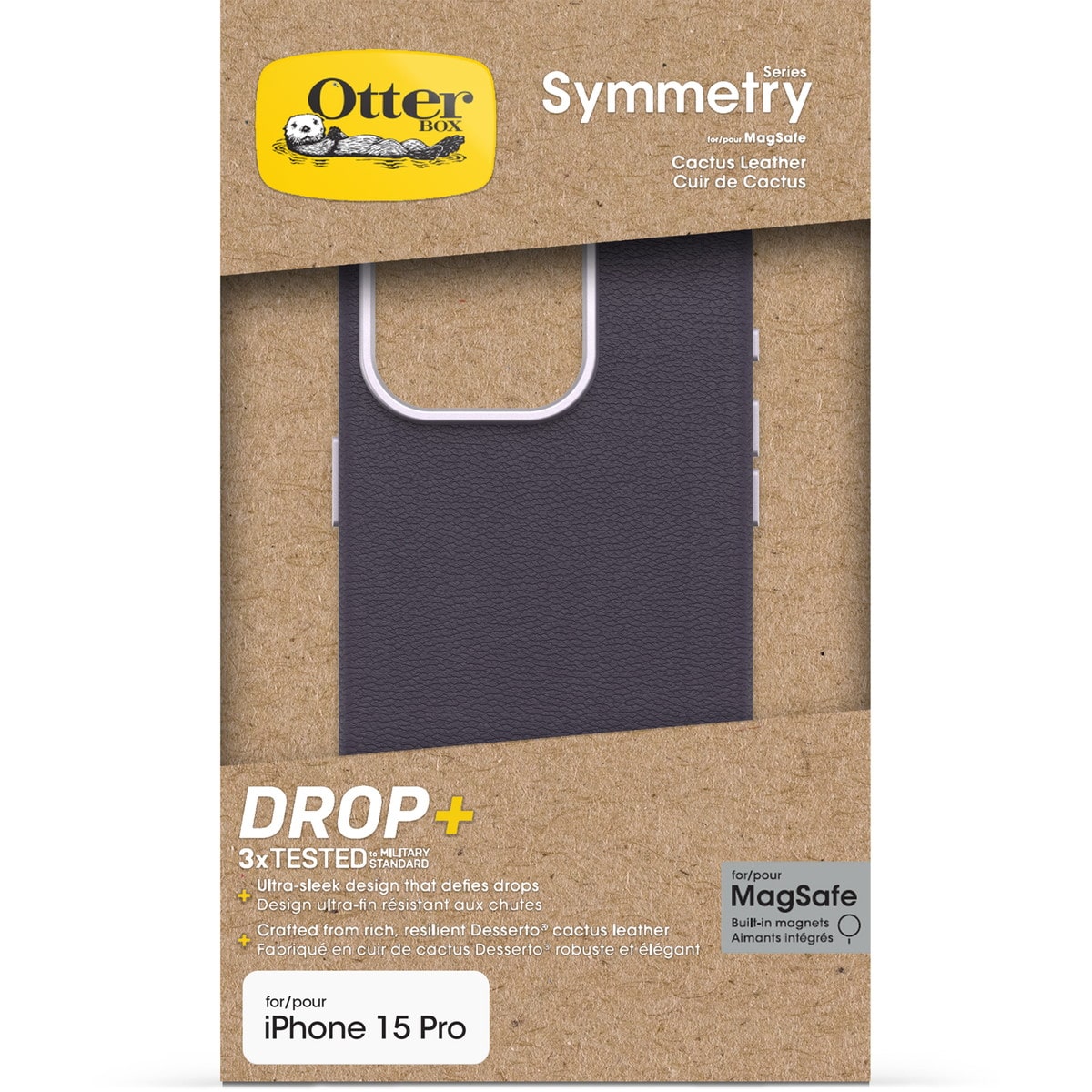 iPhone 15 Pro ケース Symmetry Cactus Leather Plum Luxe プラム OtterBox オッターボックス ≪特価!≫ (77-95752)