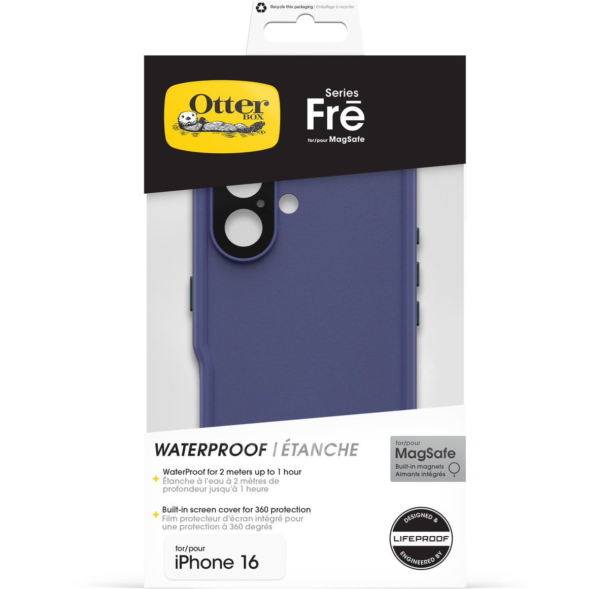 iPhone 16 スマホケース スマホカバー Fre MagSafe対応 Denver Dusk Purple 防水 耐衝撃 パープル (77-96146) パープル