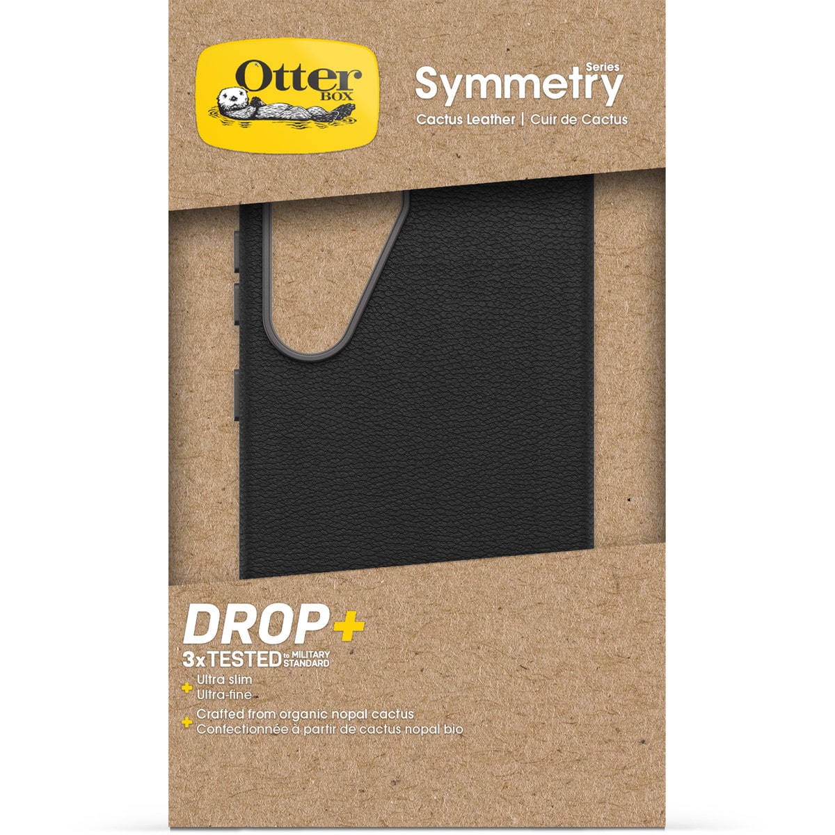 Galaxy S25 スマホケース スマホカバー Symmetry Cactus Leather サボテンレザー 植物性レザー 耐衝撃 ブラック ノアールアッシュ (77-97385) ブラック