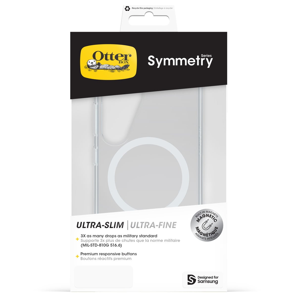 Galaxy S25 スマホケース スマホカバー Symmetry Clear Magnets Qi2対応 耐衝撃 透明 クリア (77-97403) クリア