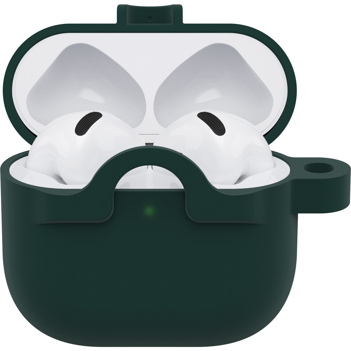 AirPods(第4世代)ケース ワイヤレス充電対応 耐衝撃 カラビナ付き グリーン 深緑 ジュビリー (77-97893) グリーン