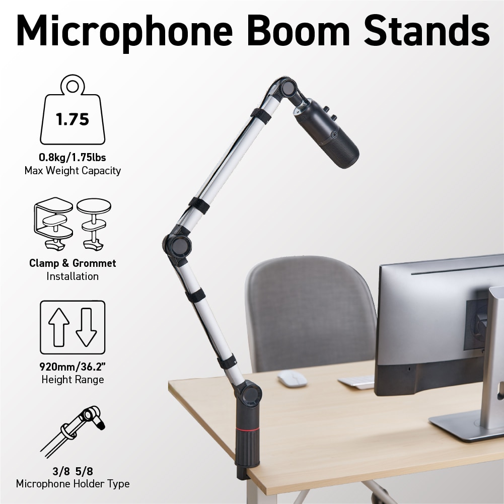 THRONMAX[スロンマックス] マイクアームスタンド FLEX Stand S5 ゲーム ゲームストリーミングに最適 ショックマウント対応 デスクアーム式 (MG-S5) シルバー