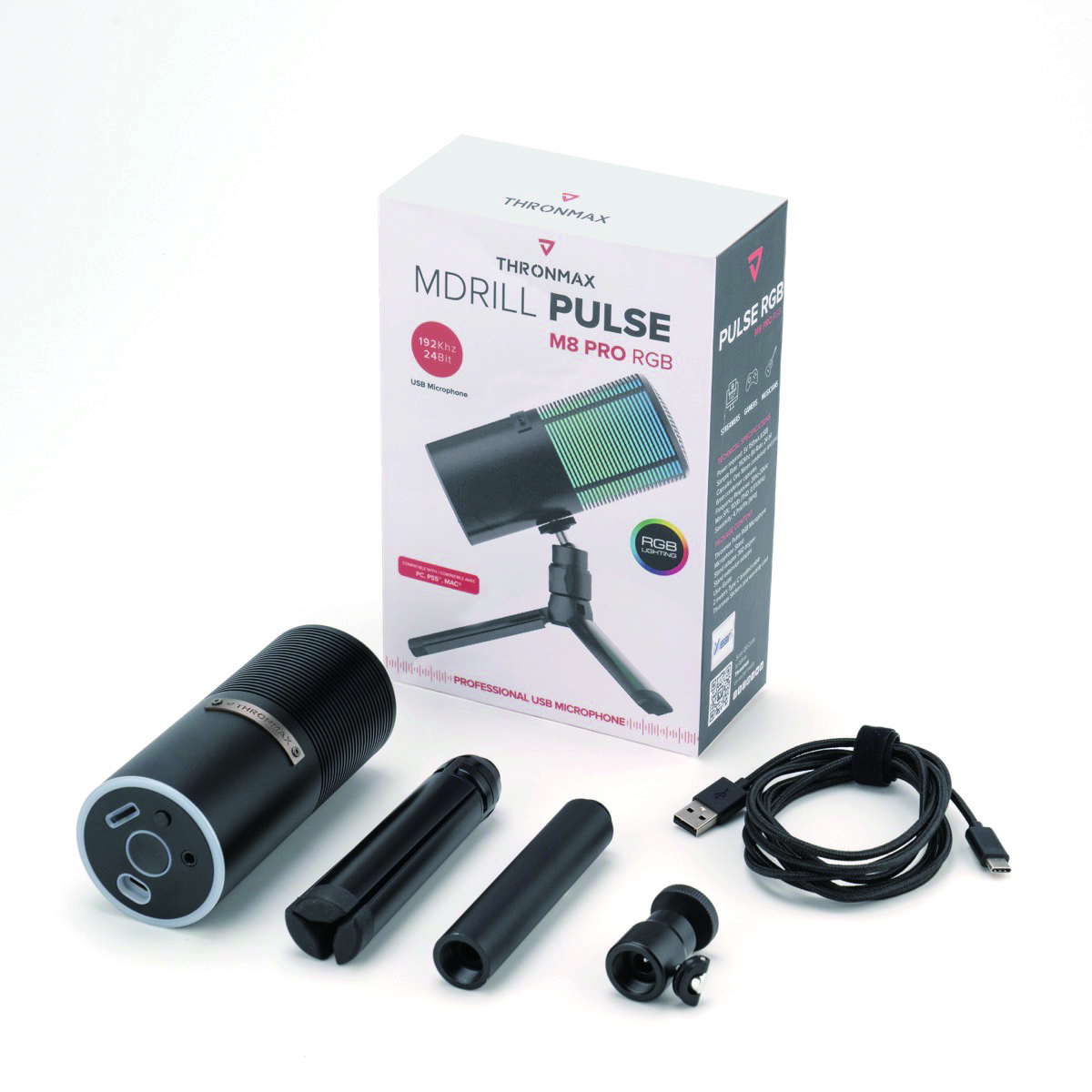 THRONMAX[スロンマックス] ストリーミング マイク USBマイクロフォン Pulse RGB M8Pro (MG-M8PRO)