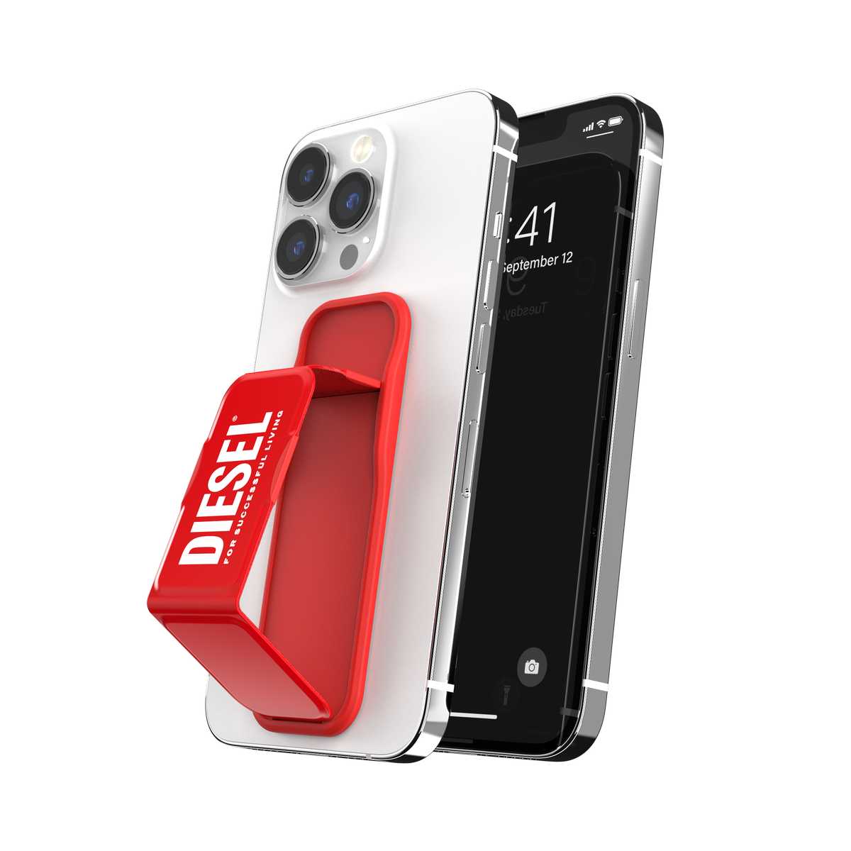 スマホリング ユニバーサルプレミアム レクタングルリング シルバー