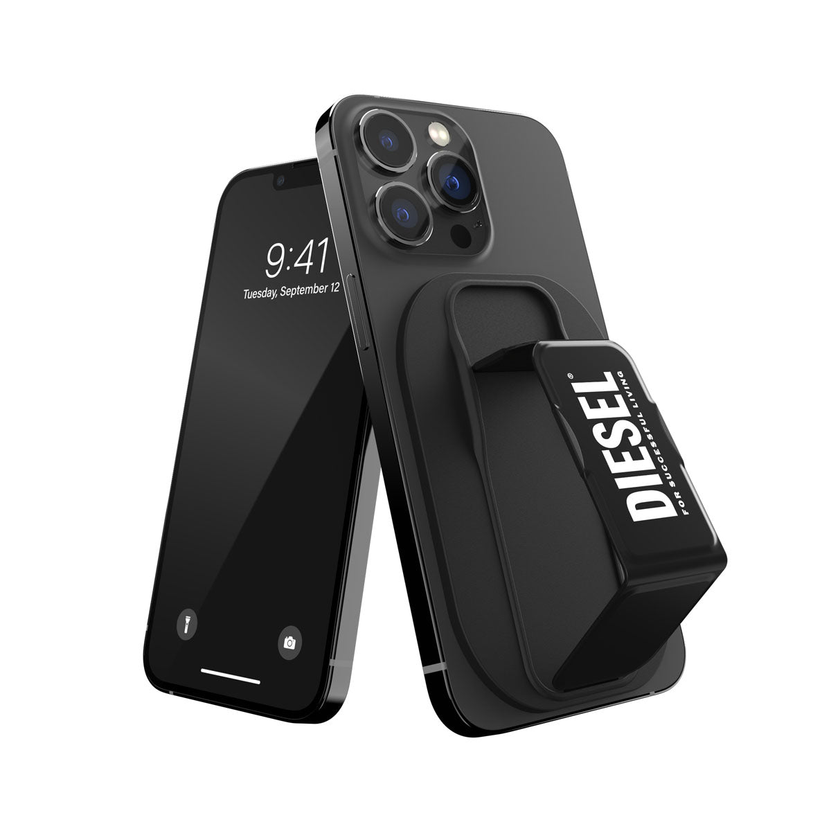 DIESEL[ディーゼル] MagSafe Universal GripStand Black グリップスタンド ユニバーサルタイプ MagSafe対応 ブラック ≪特価！≫ (50111) ブラック
