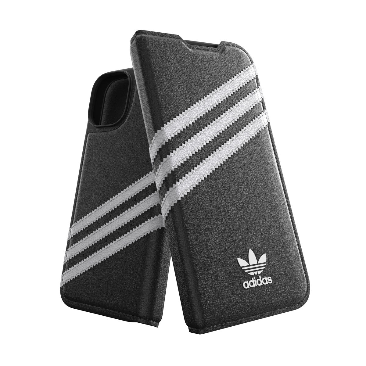 adidas Originals[アディダス オリジナルス] iPhone 14 スマホケース スマホカバー BOOKLET Black/White 手帳型 SAMBAシリーズモチーフ カードスリット ブラック/ホワイト ≪特価！≫ (50195(GC2940))