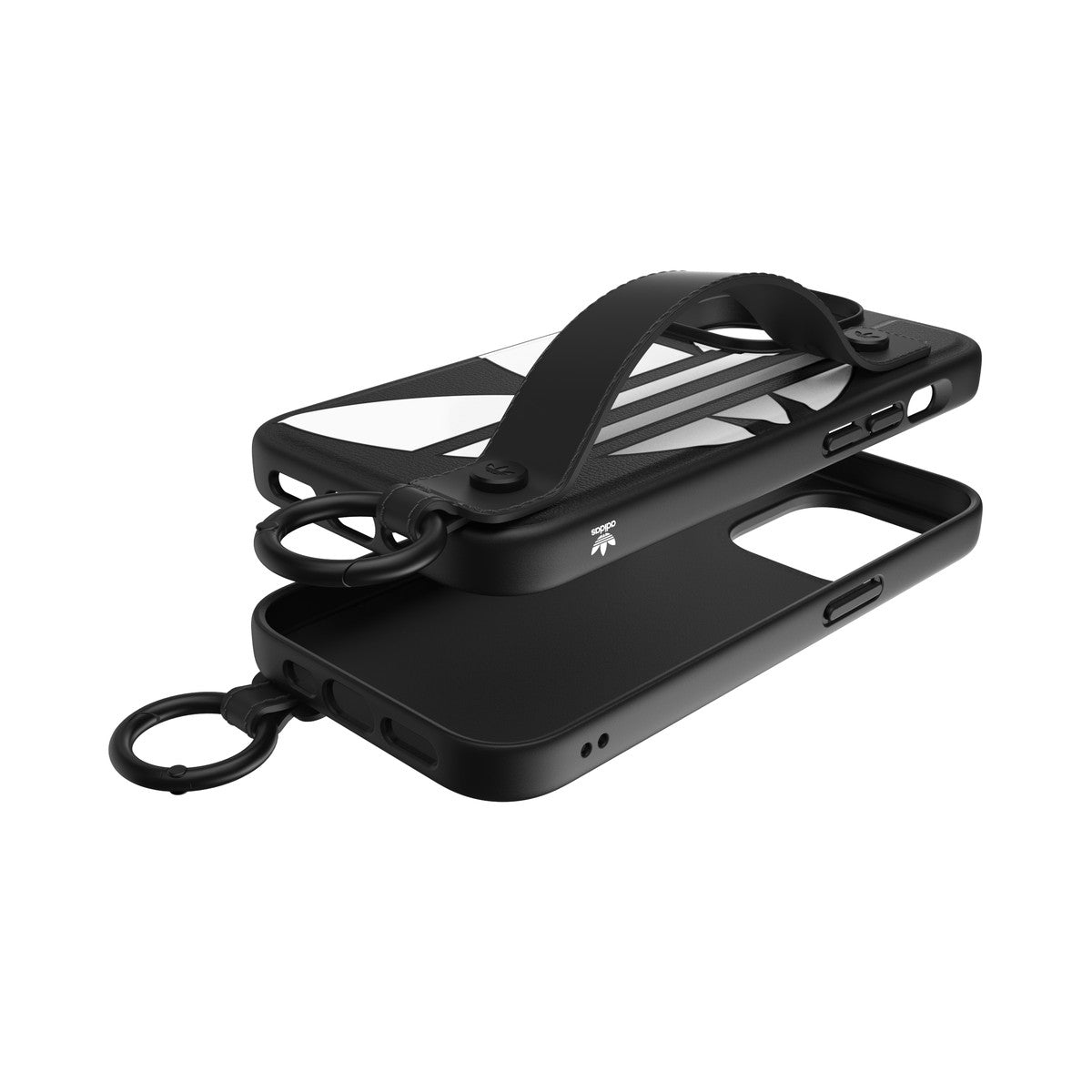 adidas Originals[アディダス オリジナルス] iPhone 14 Pro スマホケース スマホカバー Big Logo Black ハンドストラップ付 ハンドベルト付 リング付 ロゴ ブラック ≪特価！≫ (50214(GC2981))