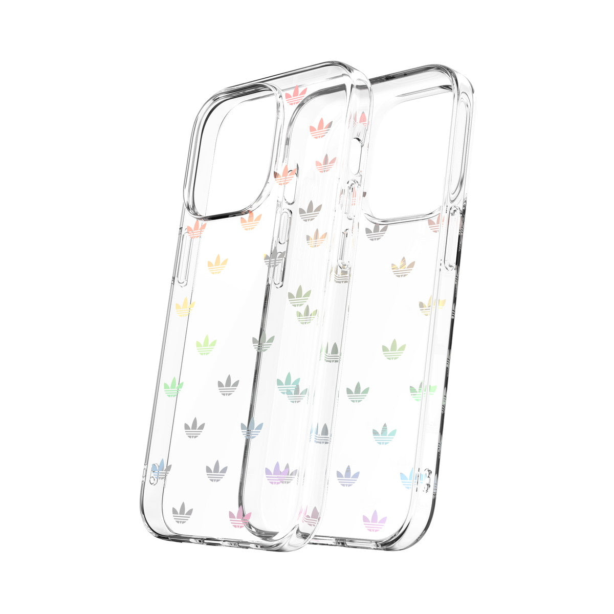 adidas Originals[アディダス オリジナルス] iPhone 14 Pro スマホケース スマホカバー ENTRY Colorful ホログラフィックトレフォイルプリント ロゴ モノグラム カラフル ≪特価！≫ (50220(GC2965))