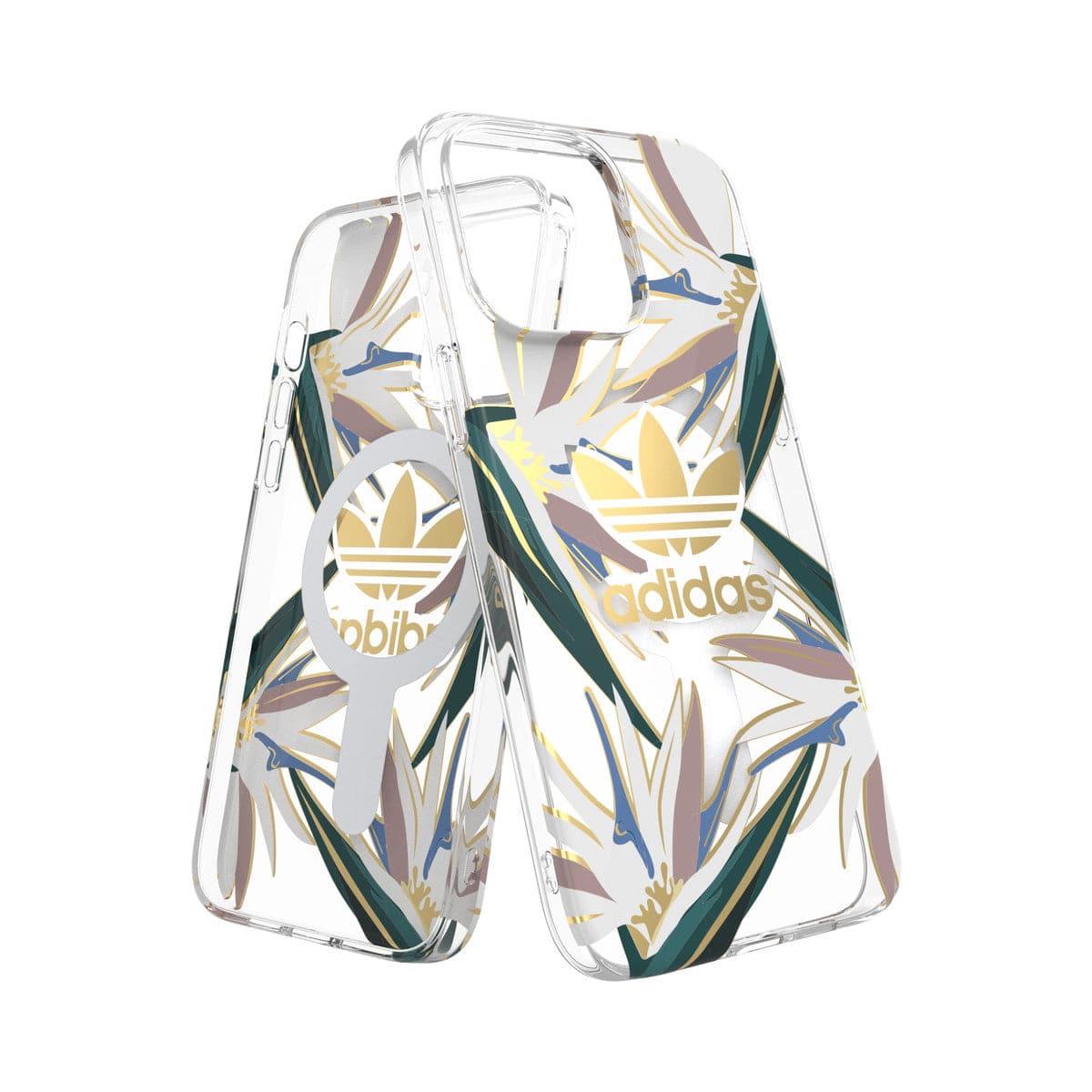 adidas Originals[アディダス オリジナルス] iPhone 14 Pro Max スマホケース スマホカバー Clear/Gold MagSafe メタリック グラフィックデザイン マグネット クリア/ゴールド ≪特価！≫ (50225(GC2976))
