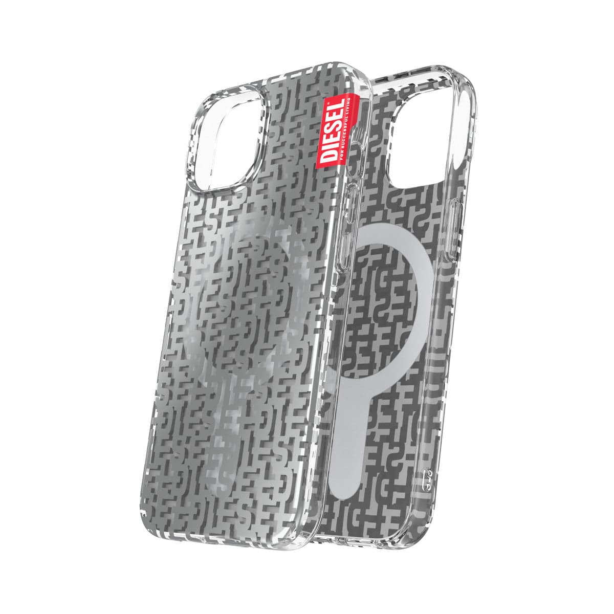 DIESEL[ディーゼル] iPhone 14 case Monogram MagSafe clear/Silver スマホケース スマホカバー モノグラム MagSafe対応 クリア/シルバー ≪特価！≫ (50297) クリア/シルバー